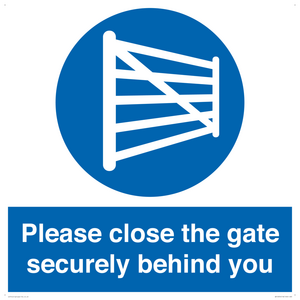 Please close the gate securely behind you